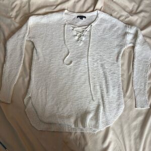 American Eagle Lace-Up Sweater